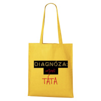 DOBRÝ TRIKO Nákupní taška s potiskem Diagnóza TÁTA Barva: Žlutá