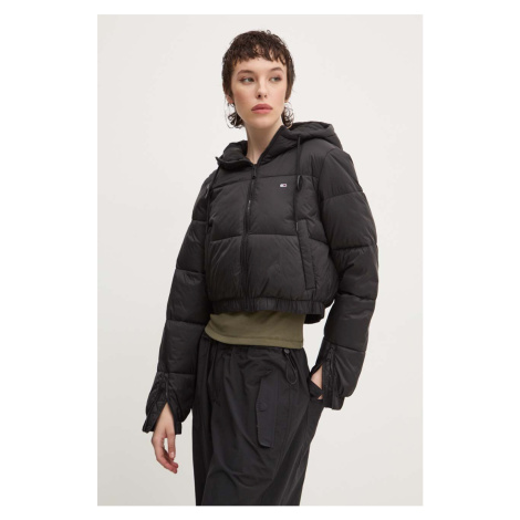Bunda Tommy Jeans dámská, černá barva, zimní, DW0DW18313 Tommy Hilfiger