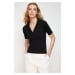 Trendyol Black Polo Neck Stretchy Knitted Blouse