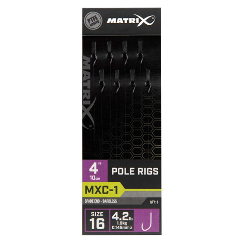 Matrix návazec mxc-1 pole rig barbless 10 cm - size 16 0,145 mm