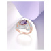 Masivní stříbrný prsten fialová kapka FanTurra