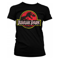 Jurský Park tričko, Distressed Logo Girly Black, dámské
