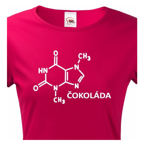 Dámské tričko s chemickým vzorcem čokolády - originální potisk BezvaTriko