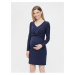 Tmavě modré těhotenské šaty s řasením Mama.licious Macy