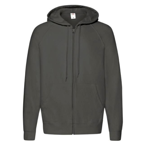 Grafitowa bluza męska z kapturem Lightweight Zip Thru Hooded Sweat Fruit of the Loom