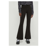 Kalhoty Tommy Jeans dámské, černá barva, zvony, high waist, DW0DW17311