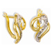 GEMMAX Jewelry Elegantní Zlaté náušnice s diamantovým brusem GLECN-06491