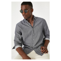 Koton Men's Gray Striped Shirt