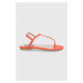 Kožené sandály Patrizia Pepe dámské, oranžová barva