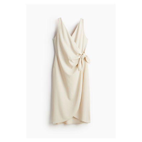 H & M - Zavinovací šaty's texturou - béžová H&M