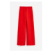 H & M - Široké kalhoty z lněné směsi - červená