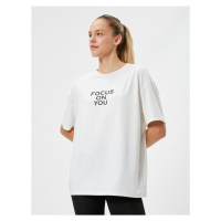 Koton Sports T-Shirt with a slogan printed, short sleeves and a crew neck.