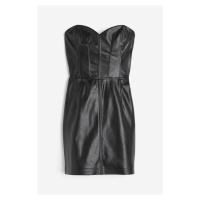 H & M - Šaty v korzetovém stylu's povrchovou vrstvou - černá