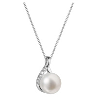 Evolution Group Luxusní zlatý náhrdelník s pravou perlou a brilianty 82PB00029