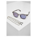 Sunglasses Italy with chain - grey/silver/silver