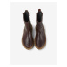 Tmavě hnědé dámské kotníkové kožené boty Camper Rancho