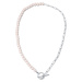 JwL Luxury Pearls Trendy ocelový náhrdelník s pravými říčními perlami JL0788