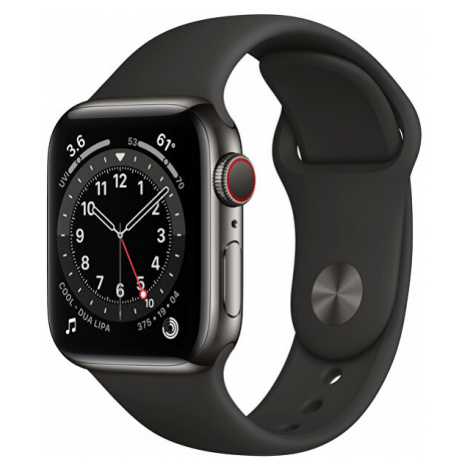 Apple Apple Watch Series GPS + Cellular, 44mm Graphite Stainless Steel Case with Black Sport Ban
