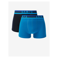 Sada dvou pánských boxerek v modré a černé barvě SAM 73 Hyacint
