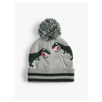 Koton Knitwear Beanie Dinosaur Patterned Pompom Detailed