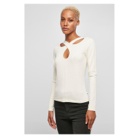 Ladies Crossed Cut Out Longsleeve whitesand