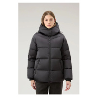 Bunda woolrich satin logo puffer jacket černá