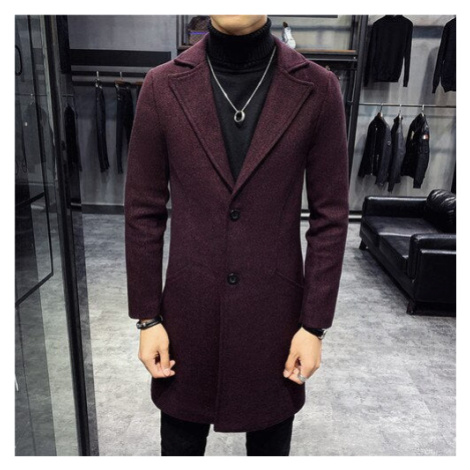 Dlouhý pánský kabát slim luxusní na zimu JFC FASHION