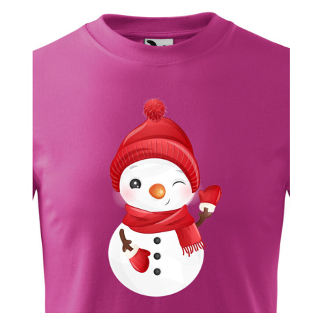 Dětské tričko s potiskem Vánočního sněhuláka - roztomilé dětské tričko BezvaTriko