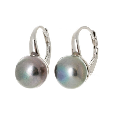 Stříbrné naušnice s tmavou perlou STNAU1098F Ego Fashion