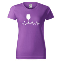 DOBRÝ TRIKO Dámské tričko s potiskem Tep srdce víno Barva: Fialová