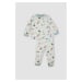 DEFACTO Baby Boy Pajama Set Crew Neck Patterned Long Sleeve Top and Bottom