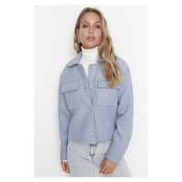 Trendyol Blue Premium Wool Cachet Coat