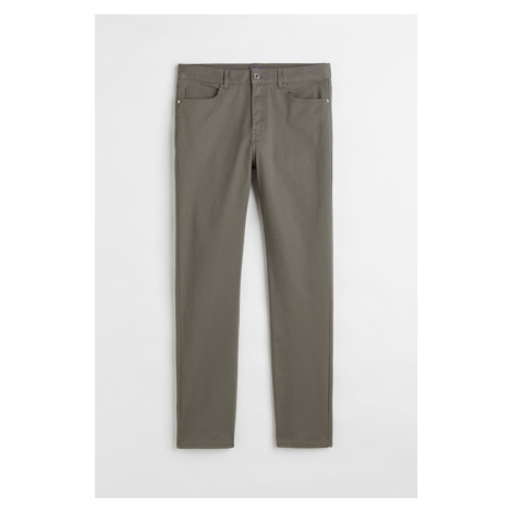 H & M - Kalhoty z bavlněného kepru Slim Fit - zelená H&M