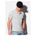 Světle šedé pánské basic polo tričko Ombre Clothing