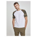 Pánské tričko krátký rukáv // Urban classics Raglan Contrast Tee wht/woodcamo