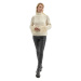 Svetr la martina woman tricot turtle neck jacqu bílá