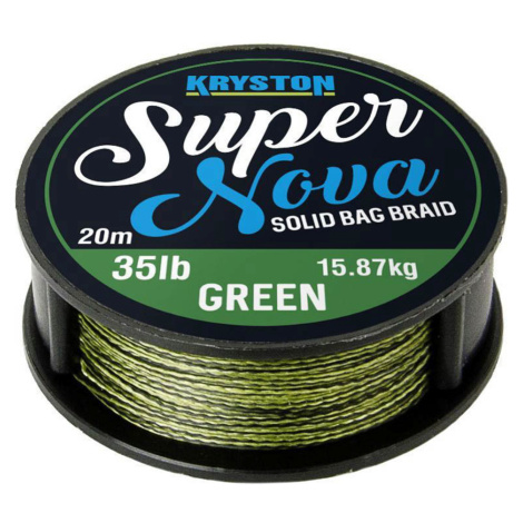Kryston návazcová šňůrka super nova solid braid zelený 20 m-nosnost 35 lb