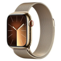 Apple Watch Series 9 41mm Cellular Zlatý nerez se zlatým milánským tahem