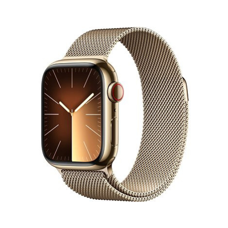 Apple Watch Series 9 41mm Cellular Zlatý nerez se zlatým milánským tahem