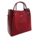 Grosso Elegantní dámská kabelka S728 červeno-bordová Červená