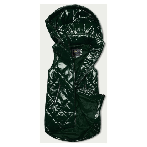Tmavě zelená lesklá vesta s kapucí (7005BIG) LIBLAND