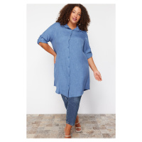 Trendyol Curve Blue Plus Size Shirt