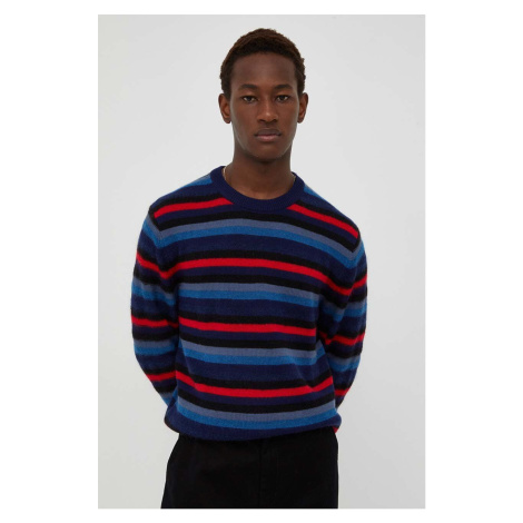 Vlněný svetr PS Paul Smith pánský, tmavomodrá barva