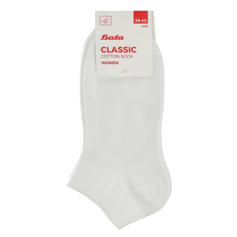 3párové balení bílých nízkých dámských ponožek Baťa