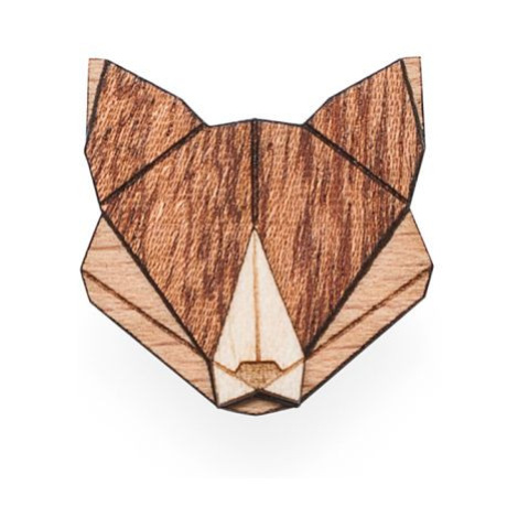 Dřevěná brož Fox Brooch BeWooden