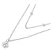 GRACE Silver Jewellery Dvojitý stříbrný řetízek s přívěskem ve tvaru čtyřlístku - 925/1000 NH-SC