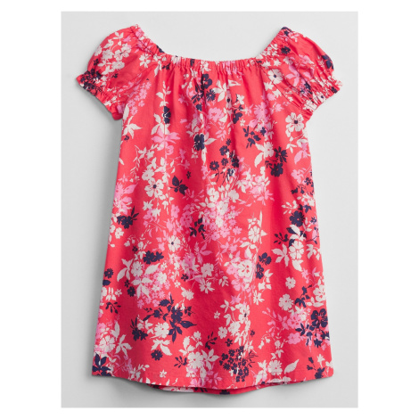 Růžové holčičí dětské šaty smocked floral swing dress GAP