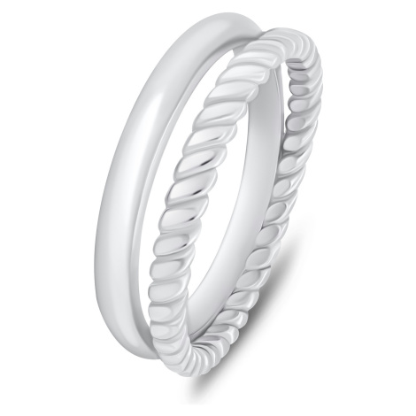 Brilio Silver Originální dvojitý stříbrný prsten RI064W