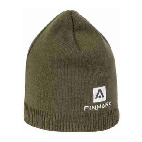 Finmark WINTER HAT Zimní pletená čepice, khaki, velikost