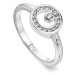 Hot Diamonds Třpytivý stříbrný prsten s diamantem a topazy Orbit DR259
